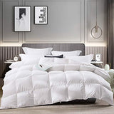 LUOSIFEN Goose Down Comforter Cool Duvet Inserts Queen Size Lightweight for All Seasons Grey(90x90)