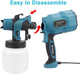 Rrtizan Paint Sprayer, 800W High Power HVLP Spray Gun, Electric Paint Gun with 3 Copper Nozzles, 3 Spray Patterns for Painting Ceiling, Fence, Cabinets, Tables, Chairs, Walls and Crafts