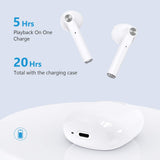Wireless Earbuds, HSPRO Bluetooth 5.0 Earbuds Touch Control in-Ear True Wireless Headphones, 20 Hrs Playtime with Charging Case