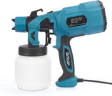 Rrtizan Paint Sprayer, 800W High Power HVLP Spray Gun, Electric Paint Gun with 3 Copper Nozzles, 3 Spray Patterns for Painting Ceiling, Fence, Cabinets, Tables, Chairs, Walls and Crafts