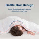 LUOSIFEN Goose Down Comforter Cool Duvet Inserts Queen Size Lightweight for All Seasons Grey(90x90)