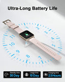 RTAKO Smart Watch for Men Women, Fitness Tracker Watch with Heart Rate Monitor Blood Oxygen Meter, IP68 Swimming Waterproof Smartwatch Compatible with iPhone Android Phones DIY Clock Faces Pink