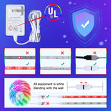 LED Strip Lights Super Bright 450 LEDs AUT Bluetooth Pair 50FT Light for APP Sync Music TV