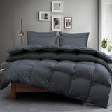 LUOSIFEN Goose Down Comforter Cool Duvet Inserts Queen Size Lightweight for All Seasons Grey(90x90)