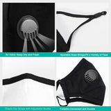 DR.MOXA Face Mouth Cover with Breathing Valve with Activated Carbon Filter Replaceable Haze Dust Face Protection (3 Mask+10 Filters)