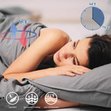 LUOSIFEN Goose Down Comforter Cool Duvet Inserts Queen Size Lightweight for All Seasons Grey(90x90)