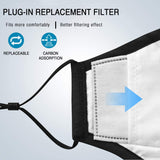 DR.MOXA Face Mouth Cover with Breathing Valve with Activated Carbon Filter Replaceable Haze Dust Face Protection (3 Mask+10 Filters)