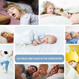 LUOSIFEN Goose Down Comforter Cool Duvet Inserts Queen Size Lightweight for All Seasons Grey(90x90)