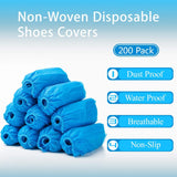 Shoe Covers, 200 Pack (100 Pairs) Booties for Shoes Cover Disposable Non Slip, Non Woven Boot Covers Waterproof Durable Shoe Protectors Covers