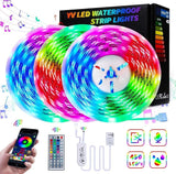 LED Strip Lights Super Bright 450 LEDs AUT Bluetooth Pair 50FT Light for APP Sync Music TV