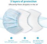 Face Mask, Clinivex 3-Ply Disposable Face Masks, Box of 50Pcs, Lightweight Dust Protective Face Masks with Nose Clip and Elastic Ear Loops