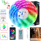 LED Strip Lights Super Bright 450 LEDs AUT Bluetooth Pair 50FT Light for APP Sync Music TV