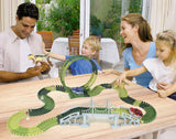 Dinosaur Toys 222pcs Race Track Toy Set - Create A Dinosaur World Road Race, Flexible Track Playset
