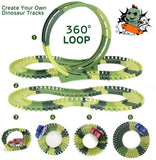 Dinosaur Toys 222pcs Race Track Toy Set - Create A Dinosaur World Road Race, Flexible Track Playset