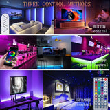 LED Strip Lights Super Bright 450 LEDs AUT Bluetooth Pair 50FT Light for APP Sync Music TV