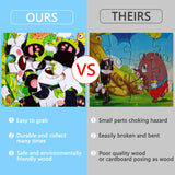 Wooden Jigsaw Puzzles Set for Kids Age 2-5 Years Old