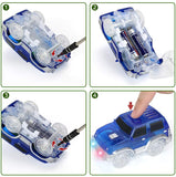 Dinosaur Toys 222pcs Race Track Toy Set - Create A Dinosaur World Road Race, Flexible Track Playset