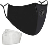 DR.MOXA Face Mouth Cover with Breathing Valve with Activated Carbon Filter Replaceable Haze Dust Face Protection (3 Mask+10 Filters)