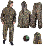 SMZCTYI Ghillie Suit 3D Leafy Woodland Camouflage Clothing, Lightweight Breathable Hooded Apparel for Jungle Hunting, Shooting, Airsoft, Hallowee