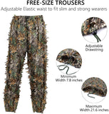 SMZCTYI Ghillie Suit 3D Leafy Woodland Camouflage Clothing, Lightweight Breathable Hooded Apparel for Jungle Hunting, Shooting, Airsoft, Hallowee