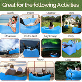 Jemyda Inflatable Lounger Portable Waterproof Air Couch for Indoor Backyard Pool, Anti-Leakage Beach Lounger for Camping Travel