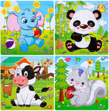 Wooden Jigsaw Puzzles Set for Kids Age 2-5 Years Old